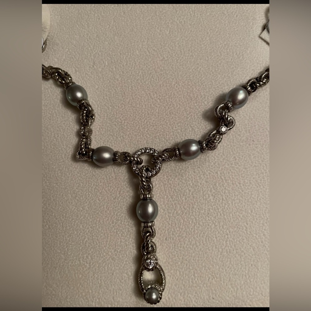 Judith Ripka Sterling Silver Necklace with Enhancer - Picture 7 of 9